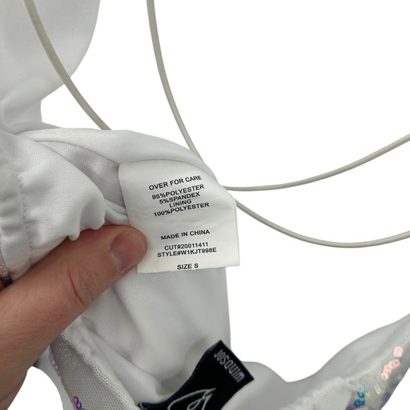 Y2K Iridescent Sequin Bodycon Mini Dress S Open Back Strappy Fairy Windsor - Picture 5 of 10